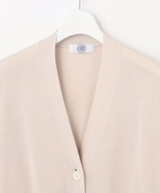 J.PRESS LADIES L 【洗える】シルキーレーヨンストレッチ Vネック カーディガン