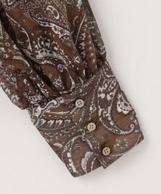 自由区 ペイズリープリントボウタイ ブラウス