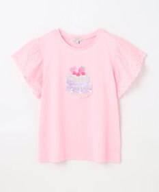 ANY KIDS 袖レース ケーキプリント Tシャツ