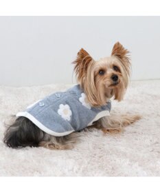 PET PARADISE ペットパラダイス 背中開き ベスト 《お花 アップリケ》 小型犬