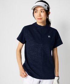 FILA GOLF／marie claire 【FILA GOLF】 チェッカーフラッグ柄エンボス半袖シャツ