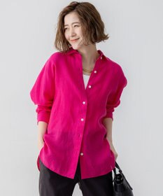 23区 LIBECO ベーシック シャツ マゼンタ