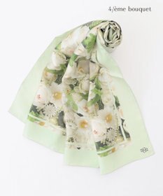自由区 【カトリエムブーケ】La boroderie de Laurent ブーケモチーフシルクスカーフ