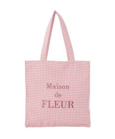 Maison de FLEUR ブランドロゴ刺繍ギンガムスクエアトート