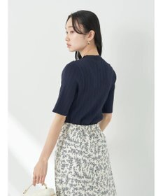 earth music&ecology ショルダーボタンリブニットプルオーバー