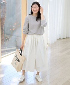 ANY L 【ウエストゴム】タックギャザーフレアスカート