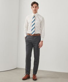 GOTAIRIKU 春夏向け【形態安定】SUMMERPREMIUMPLEATS_スナップダウンカラー _織柄_ 長袖ドレスシャツ(25年春夏モデル)