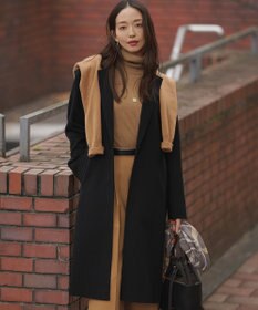 23区 ウールカシミヤビーバー チェスター コート ブラック系