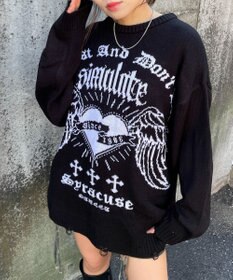 WEGO ウイングハートダメージニット