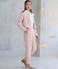 組曲 L 【WEB限定・KUMIKYOKU NAVY】コンフォータブルドレープ ノーカラージャケット