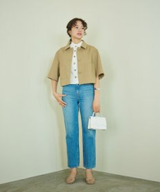 #Newans 【シワになりにくい】〈花乃まりあさんコラボ〉クロップドシャツジャケット