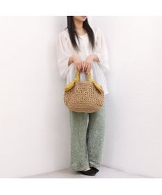 UNBILLION カシュカシュ cachecache / 下がりリボン柄編みトート