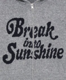 WEGO フラッフィーグラフィックジャガードニットZIPパーカー