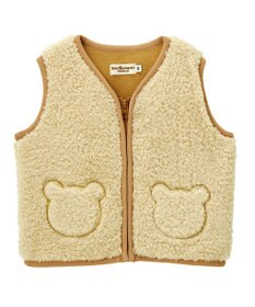 MIKI HOUSE HOT BISCUITS 【70-110cm】 もこくま顔ドン ボアフリースベスト