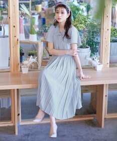 Tiaclasse 【洗える】リボンタイプリーツワンピース