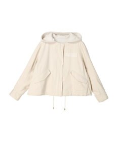 earth music&ecology パーカー付きミリタリーブルゾン