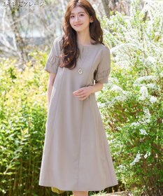 Tiaclasse 【選べる着丈・新色追加】ギャザーランタンスリーブワンピース