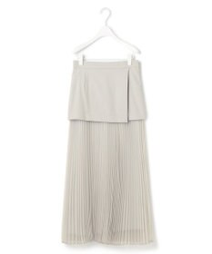 ICB L 【洗える】LooseWeave ドッキングプリーツスカート