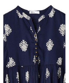 CRAFT STANDARD BOUTIQUE インド綿混フラワーモチーフワンピース