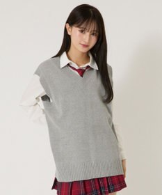 WEGO 【SCHOOLITEM】無地ニットベスト