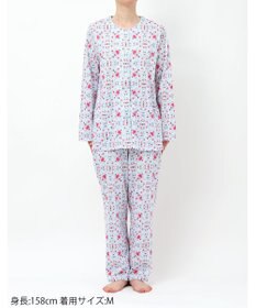 WACOAL パジャマ 長袖 長ズボン 綿100%(本体) 天竺素材 ミントン レディース NDX563 /ワコール