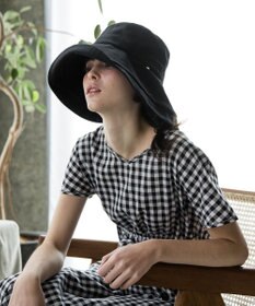 MOONBAT 【遮光】ワイヤー入りラフィネハット(つば広タイプ) 速乾／接触冷感／一級遮光／UVカット／軽量／手洗い可能／サイズ調整可能