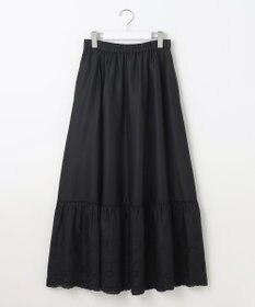 自由区 L 【カタログ掲載・接触冷感・洗える】エンブロイダリーローンティアード スカート