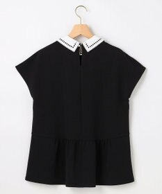 組曲 【先行予約】フレンチテリー 刺繍襟 ペプラムカットソー