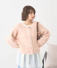 earth music&ecology クルーネックシャギーカーディガン