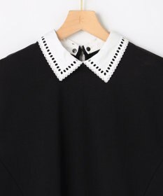 組曲 【先行予約】フレンチテリー 刺繍襟 ペプラムカットソー