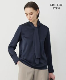 ICB 【WEB限定】 ドレープサテン ボウタイブラウス