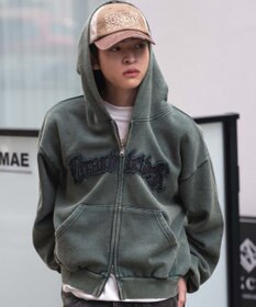 WEGO 【ユニセックス着用ITEM/MLサイズ展開】ショートグラフィックZIPパーカー