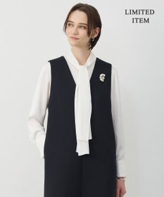 ICB 【WEB限定】 ドレープサテン ボウタイブラウス