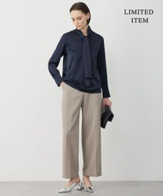 ICB 【WEB限定】 ドレープサテン ボウタイブラウス