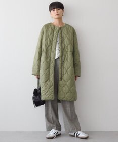 AMERICAN HOLIC 軽ポカノーカラーキルティングロングコート