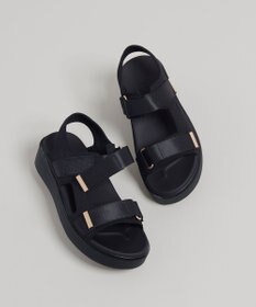 steppi 【洗える】厚底 ストラップサンダル ブラック