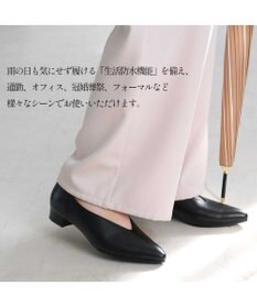 Pointer 日本製 本革 生活防水機能付きVカットパンプス