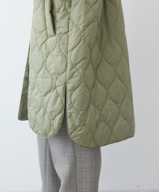 AMERICAN HOLIC 軽ポカノーカラーキルティングロングコート