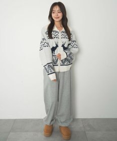 WEGO 雪柄ダブルジップニット