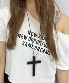 WEGO Lウッドクロスネックレス