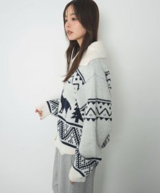 WEGO 雪柄ダブルジップニット