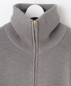 自由区 L 【洗える】ジップアップニット アウター