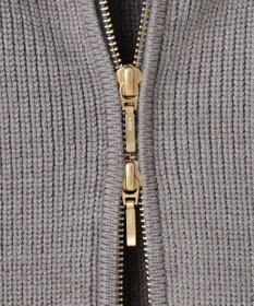 自由区 【洗える】ジップアップニット アウター