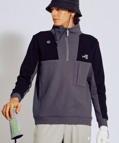 PW CIRCULUS 今が旬トップス！【ドライな肌触り / UV遮蔽率98.9% UVカット / ストレッチ】【MEN】ワッフルハーフジップトップス  ゴルフ