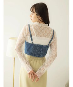 earth music&ecology レースアップデニムビスチェ