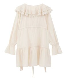 earth music&ecology 【綿100％】サイドリボンラッフルミニワンピース