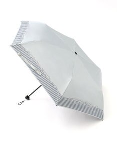 23区 【晴雨兼用/UVカット】ボーダーチェーン柄 折り畳み傘