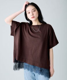 ANY リネンブレンドボクシーニット