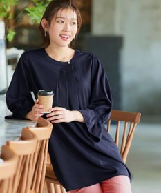 Tiaclasse 【洗える】アシメタックネックチュニックブラウス