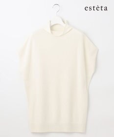 23区 L 【エステータ】エアリースパンウール アームウォーマーデザイン ハイネックニット